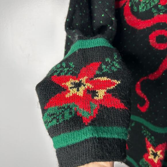 VTG Adele Knit Holiday Crewneck Sweater Women's 2X Scallop Hem Bow Christmas - Picture 7 of 9